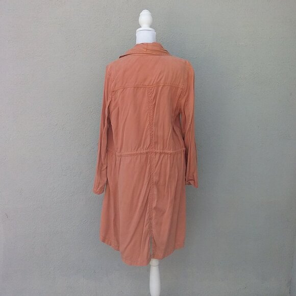 Max Jeans Jacket Women's Size Med Desert Color Open Front tie waist Tencel Fall - Picture 6 of 7